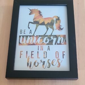 Black Framed Unicorn Wall Art
